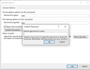 Password to word document