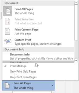word page print
