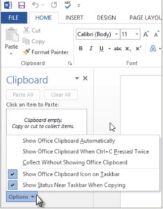 Clipboard control in word