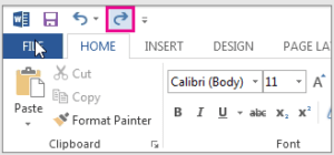 Redo in word